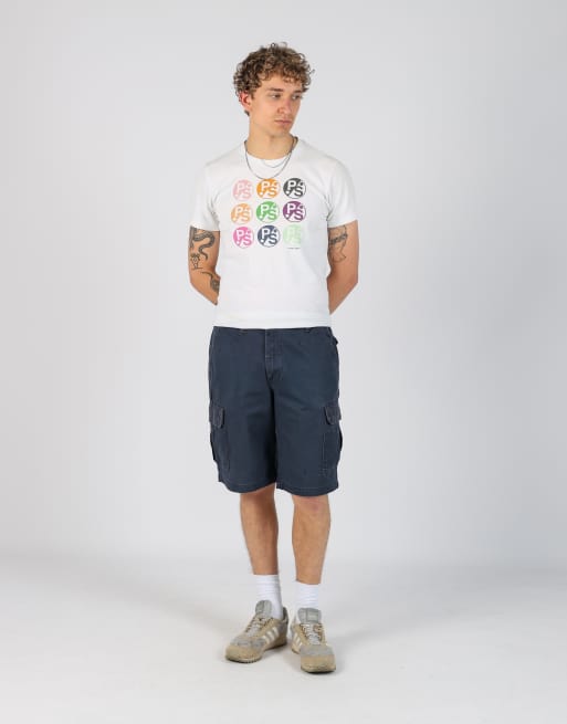 Vintage RedKap 34x32 canvas cargo shorts in navy blue