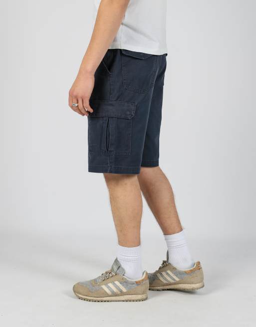 Vintage RedKap 34x32 canvas cargo shorts in navy blue, 2 of 4