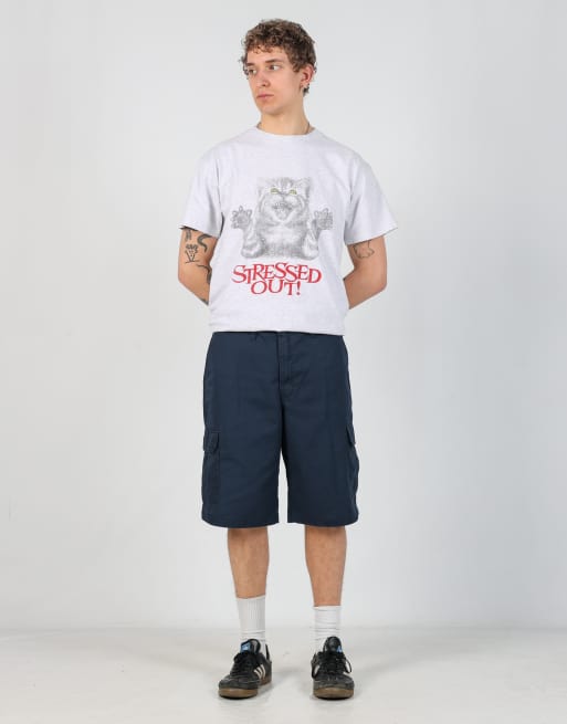 Vintage RedKap 36x23 canvas cargo shorts in navy blue