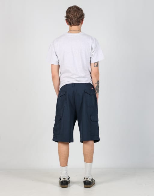 Vintage RedKap 36x23 canvas cargo shorts in navy blue, 3 of 6