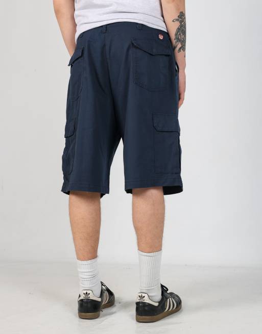 Vintage RedKap 36x23 canvas cargo shorts in navy blue, 5 of 6