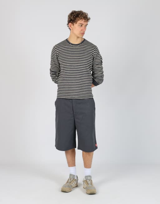 Vintage RedKap 36x24 canvas carpenter baggy shorts in charcoal grey