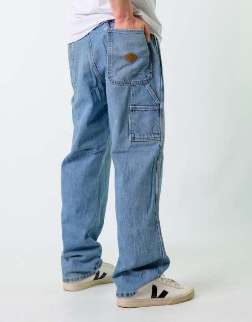 Vintage RedKap 38x32 Denim Carpenter Baggy Jeans Blue