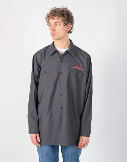 Vintage Redkap xxl long sleeve shirt in charcoal grey, 2 of 4