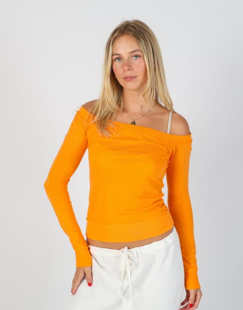 Vintage Reds S long sleeve top in orange - view 1