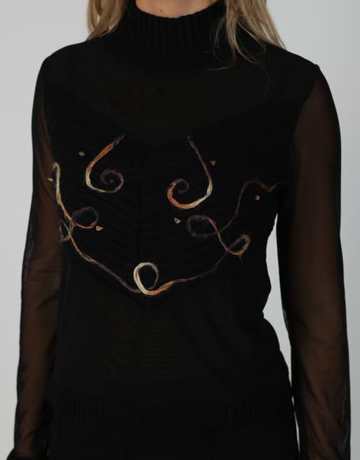 Vintage Reds S mesh top in black, 4 of 4