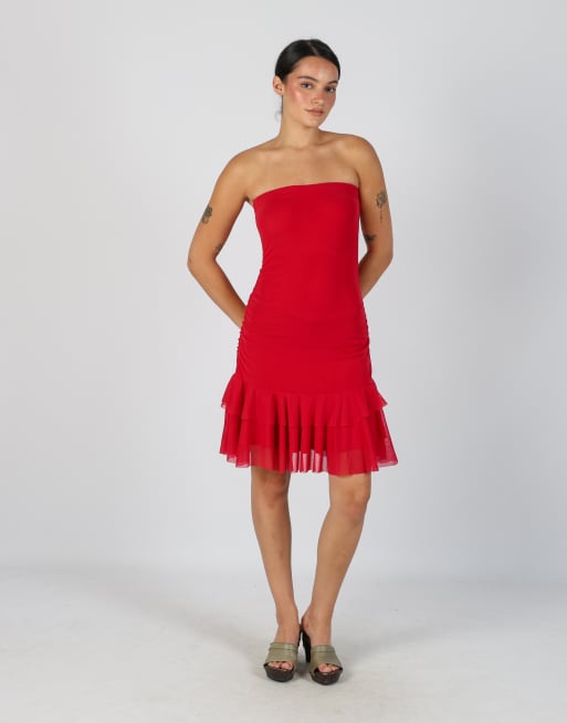 Vintage Reds XS woven mini dress in red