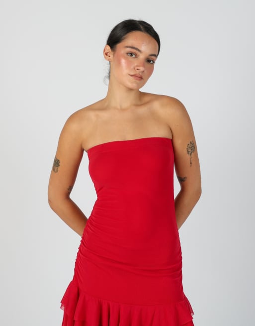 Vintage Reds XS woven mini dress in red, 2 of 4