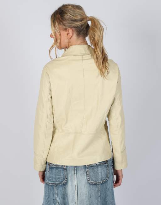 Vintage Reeve Leather S leather jacket in cream, 2 of 4