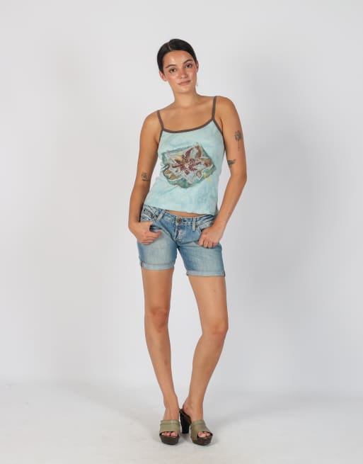 Vintage Replay S denim shorts in light blue