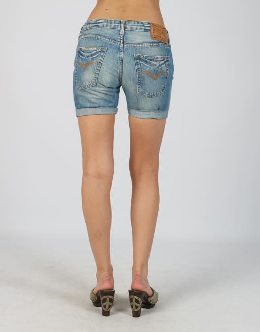Vintage Replay S denim shorts in light blue, 4 of 4