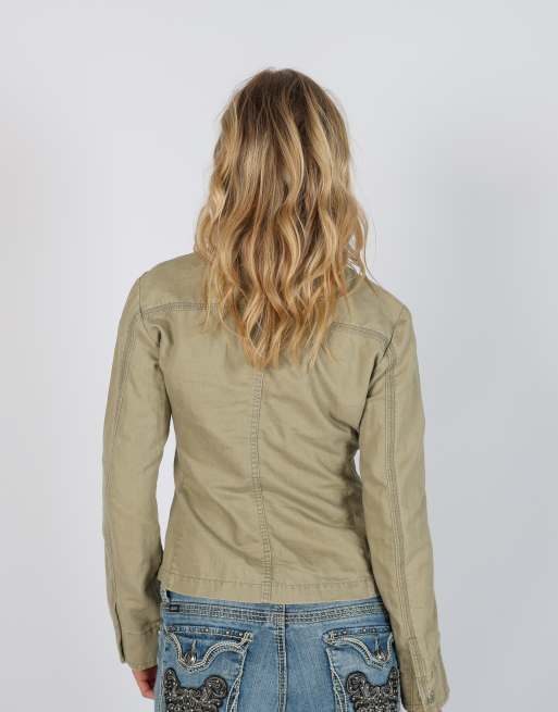 Vintage Replay S light jacket in khaki green, 2 of 4