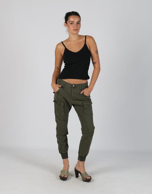 Vintage Replay S woven trousers in khaki green