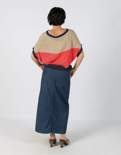 Vintage Replay XS denim maxi skirt in blue, 3 of 4