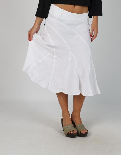 Vintage Revenge S woven midi skirt in white, 2 of 4