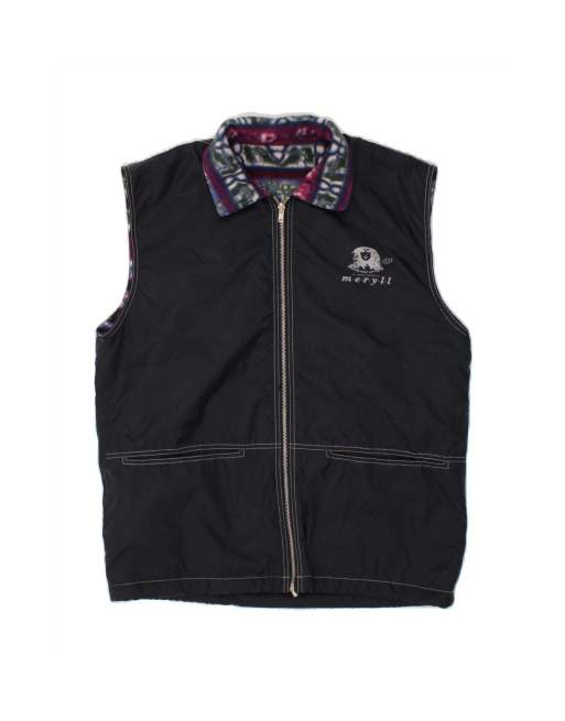 Vintage Reversible Gilet UK 34/36 Small In Blue
