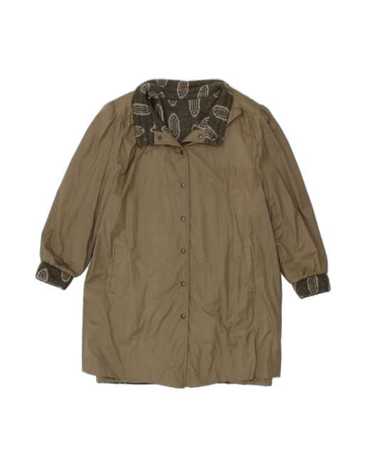 Vintage Reversible Overcoat UK 18 XL In Grey