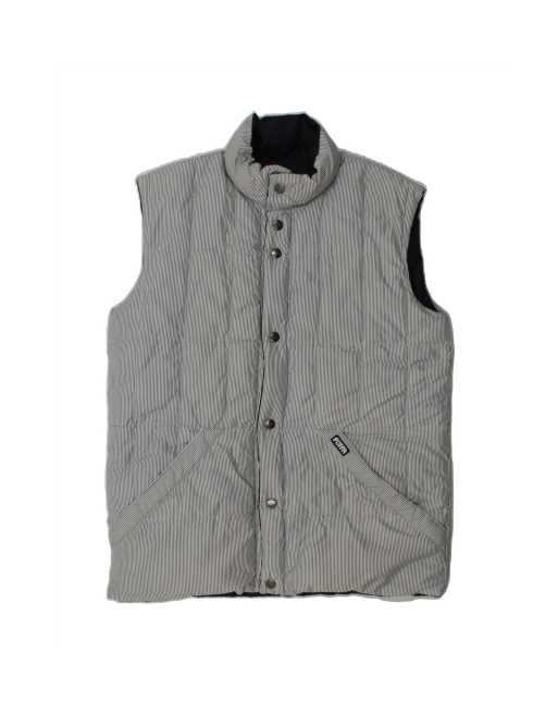 Vintage Reversible Padded Gilet UK 40 Large In Grey Colourblock