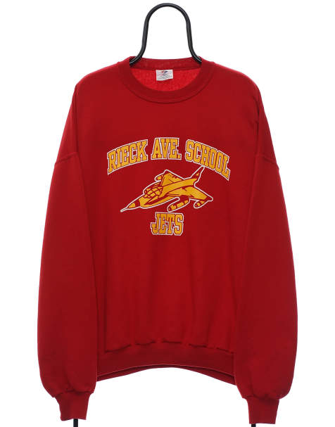 Vintage Rieck Jets size 2XL sweatshirt in red - view 1