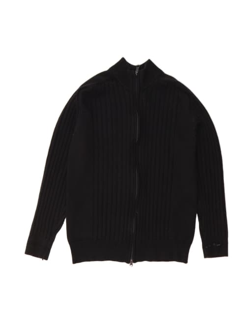 Vintage Rifle Cardigan Sweater UK 20 2XL In Black