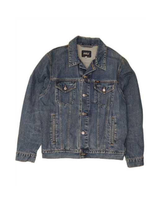Vintage Rifle Denim Jacket UK 40 Large In Blue