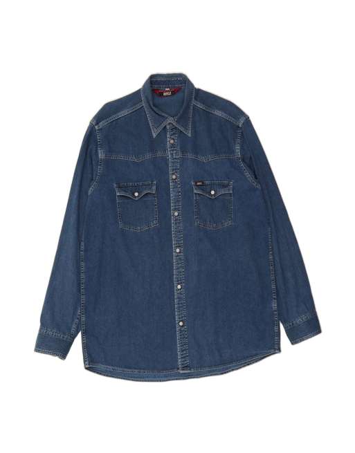 Vintage Rifle Denim Shirt XL In Blue