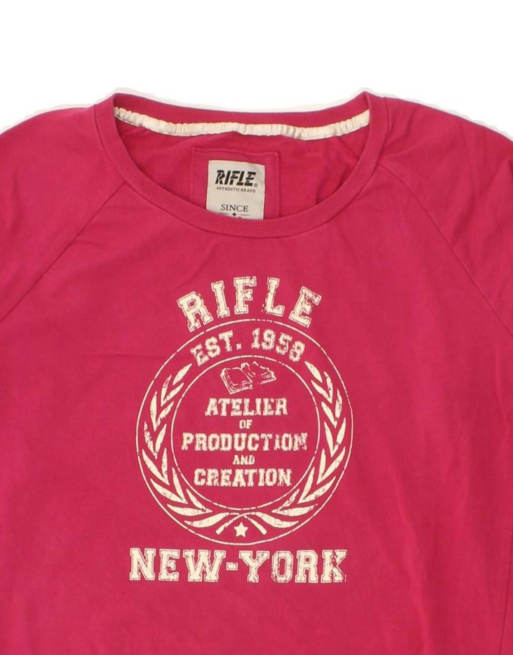 Vintage Rifle Graphic Sweatshirt Jumper Uk 12 Medium In Pink, 3 of 4