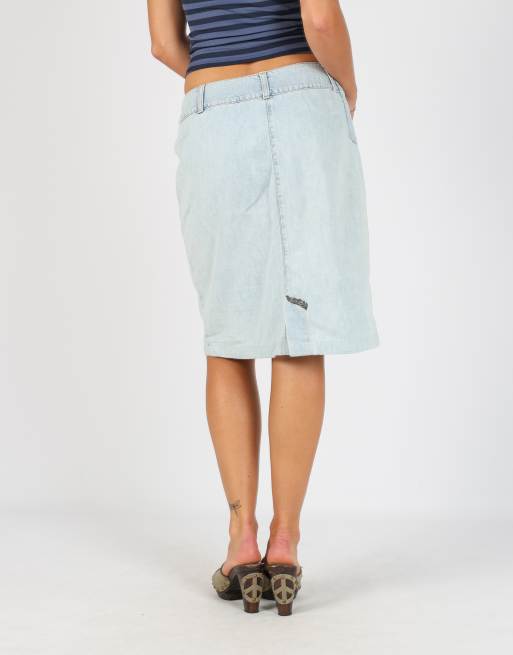 Vintage Rifle Jeans S denim midi skirt in light blue, 4 of 4