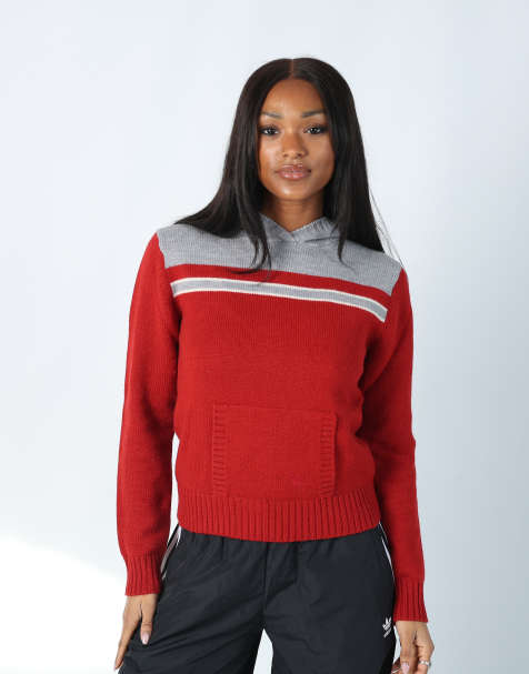 Vintage Rifle Jeans S knitted jumper in burgundy red - view 1