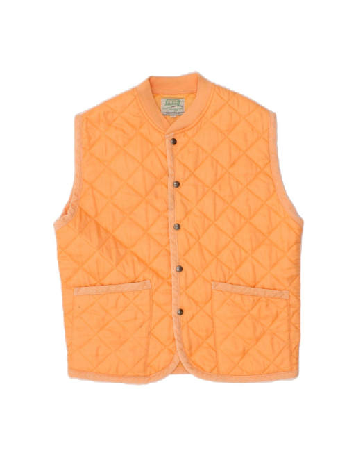 Vintage Rifle Quilted Gilet UK 34 XS In Orange