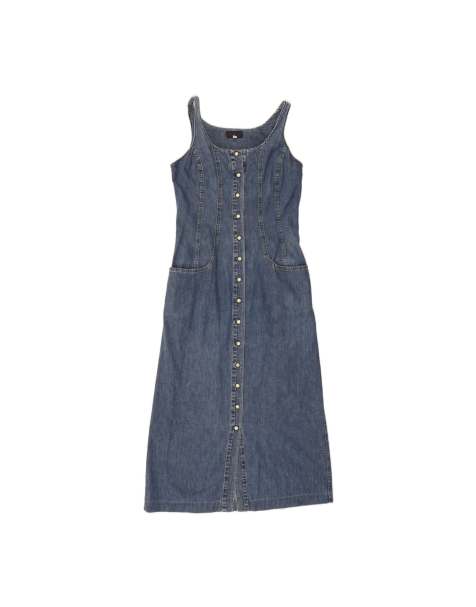Vintage Rifle Sleeveless Denim Dress UK 8 Small In Blue - view 1