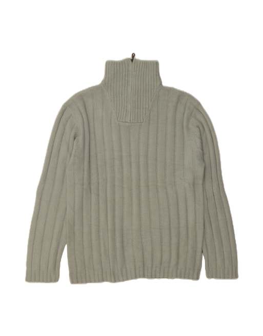 Vintage Rifle Zip Neck Jumper Sweater Large In Green
