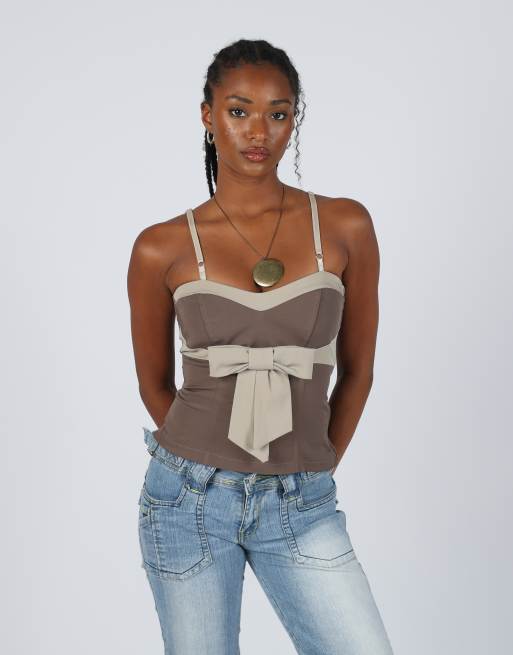 Vintage Rinascimento S cami in brown, 3 of 4