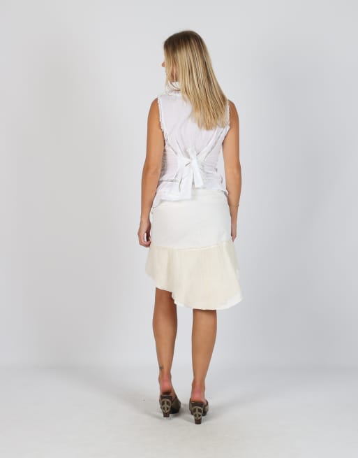Vintage Rinascimento S denim midi skirt in ivory, 3 of 4