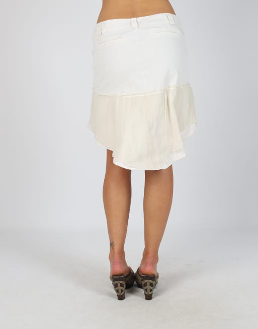 Vintage Rinascimento S denim midi skirt in ivory, 4 of 4