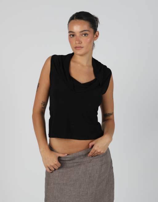Vintage Rinascimento S woven top in black