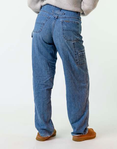 Vintage Riveted 28x32 Denim Carpenter Baggy Jeans Blue - view 1