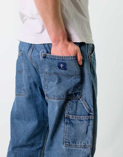 Vintage RK 38x32 Denim Carpenter Baggy Jeans Blue - view 1