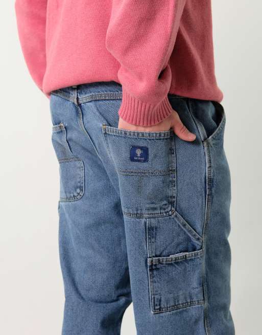 Vintage RK Brand 34x30 Denim Carpenter Baggy Jeans Blue
