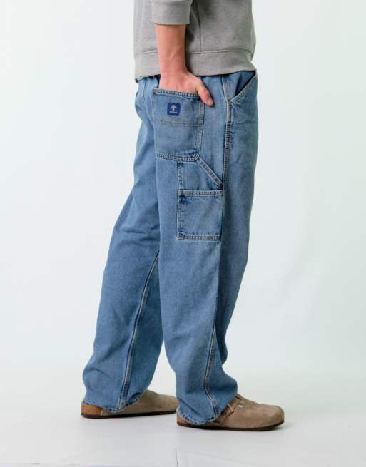 Vintage RK Brand 36x30 Denim Carpenter Baggy Jeans Blue, 4 of 4