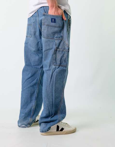 Vintage RK Brand 38x32 Denim Carpenter Baggy Jeans Blue - view 1