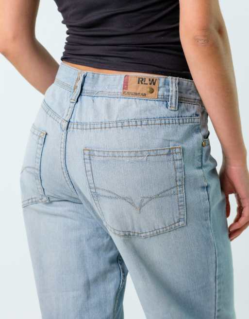 Vintage Robert Lewis 34x32 Denim Jeans Light Blue