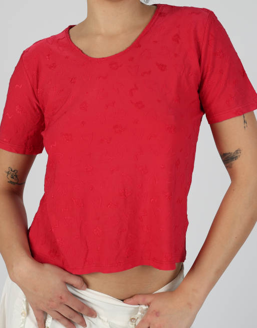 Vintage Roberta Puccini S woven top in red, 4 of 4