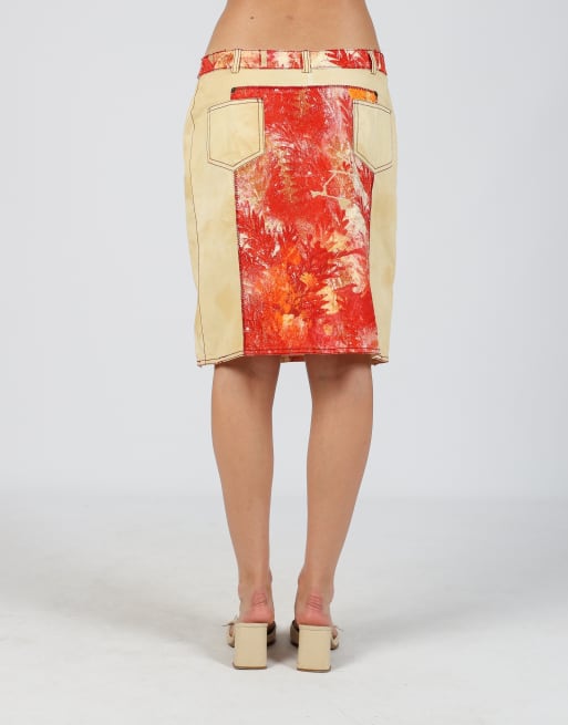 Vintage Roberta Scarpa S woven midi skirt in tan, 4 of 4