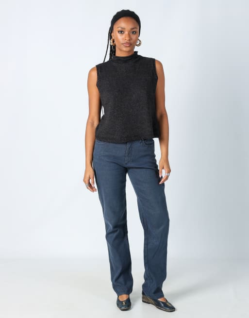 Vintage Roberto Cavalli 10 straight jeans in navy blue