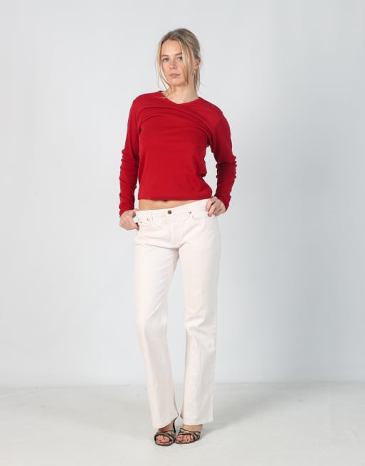 Vintage Roberto Cavalli M straight jeans in cream