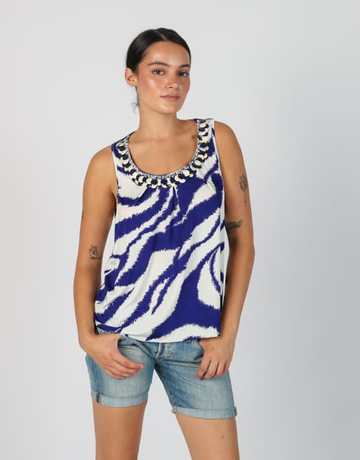 Vintage Roccobarocco M woven top in ivory