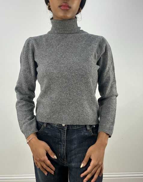 Vintage roll neck jumper in grey - view 1