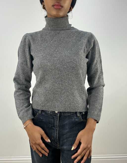 Vintage roll neck jumper in grey