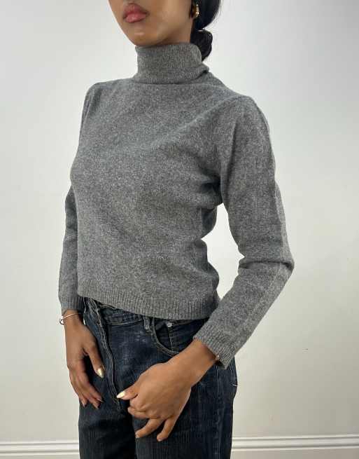 Vintage roll neck jumper in grey, 3 of 4